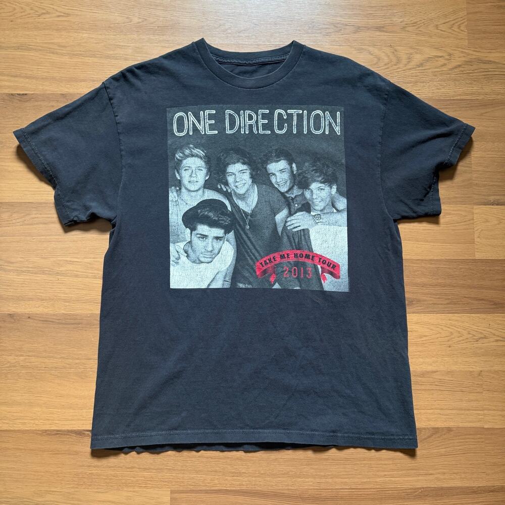 One Direction 2013 Take Me Home Tour Black Concert Tee Harry Styles Shirt Sz L
